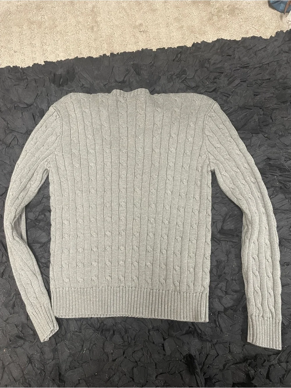 Ralph Lauren Gray Cable-Knit Crewneck Sweater - Picture 4 of 4